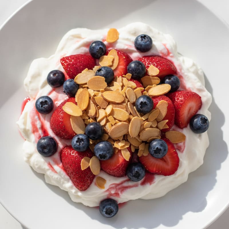 Greek Yogurt with Protein Powder and Fresh Berries