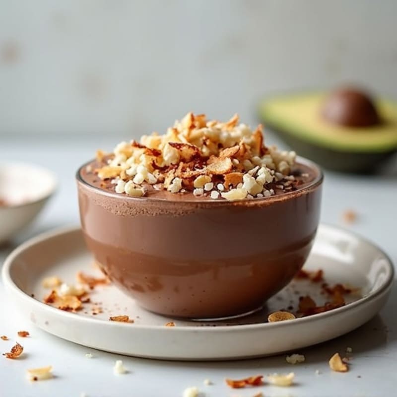 Silky Chocolate Protein Pudding with Toasted Coconut
