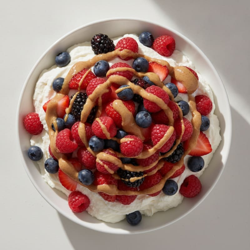 Greek Yogurt Protein Mousse with Mixed Berries