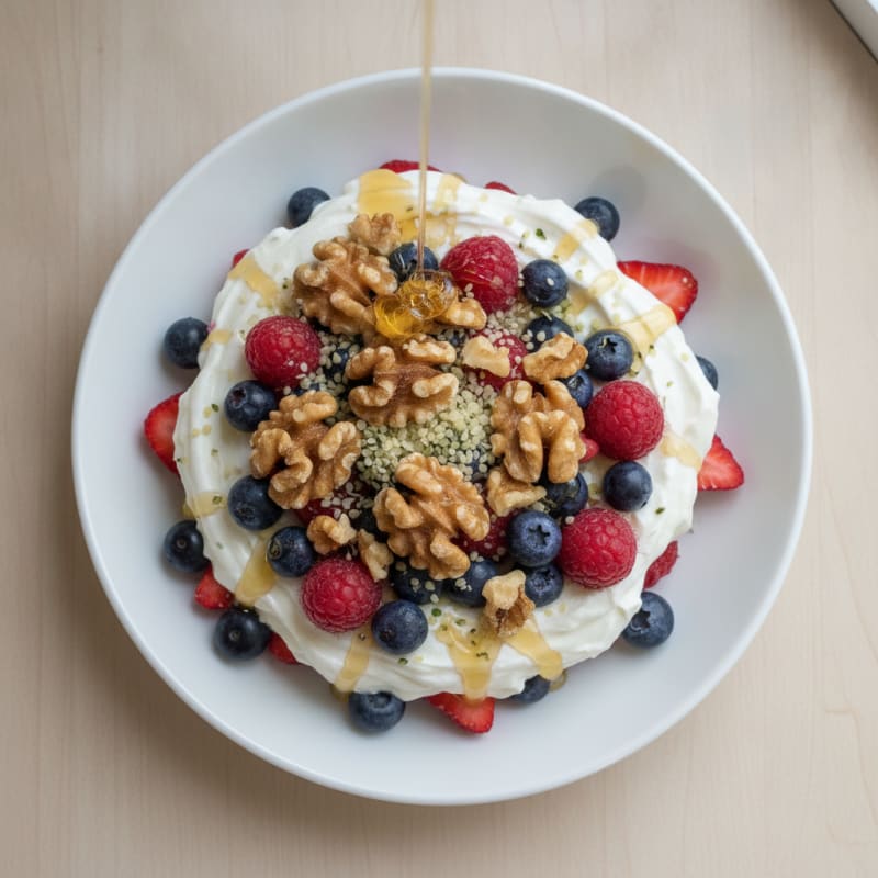 Greek Yogurt Protein Parfait with Mixed Berries