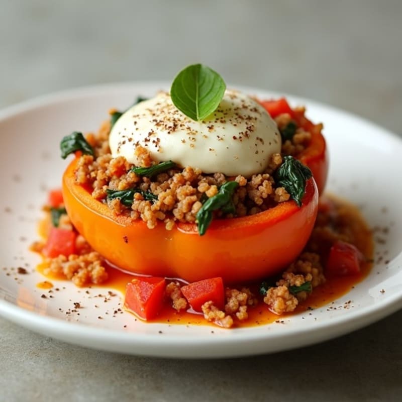 Savory Baked Ground Turkey Stuffed Bell Peppers
