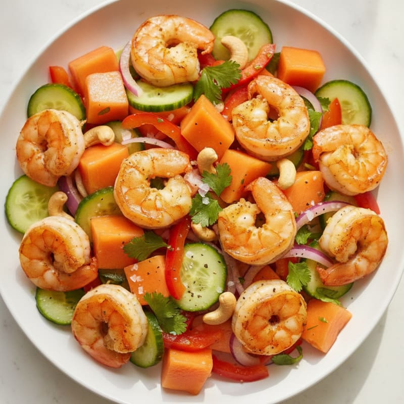 Tropical Papaya and Shrimp Salad