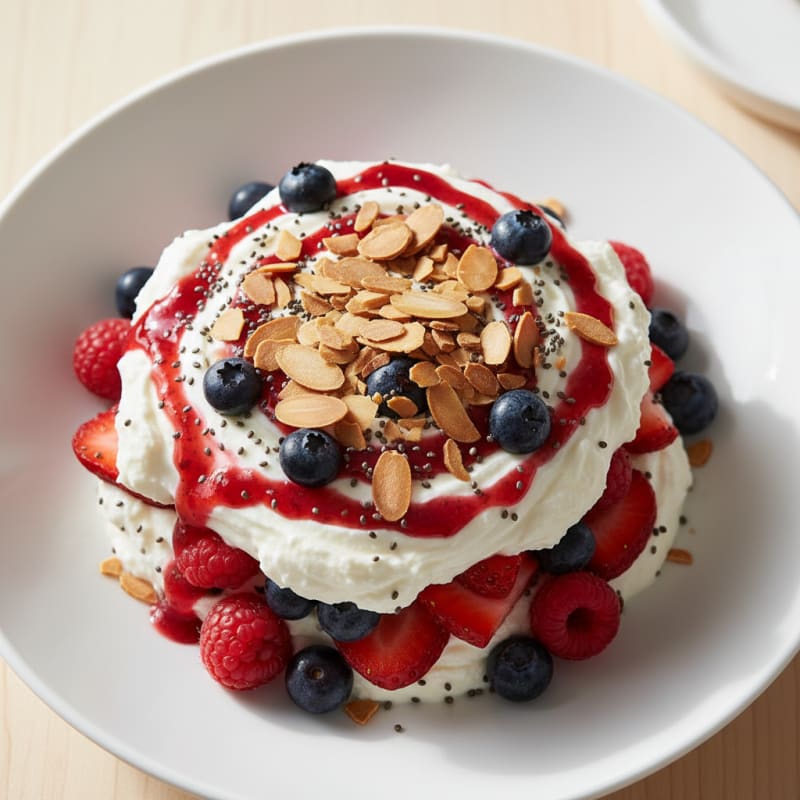 Greek Yogurt Protein Parfait with Mixed Berries