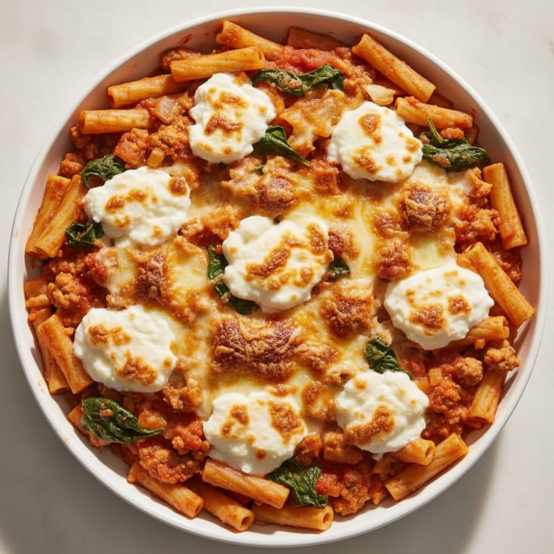 Baked Ziti with Ricotta and Marinara