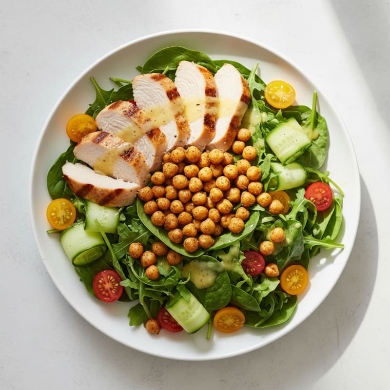 Grilled Turkey Breast Salad with Crunchy Chickpeas