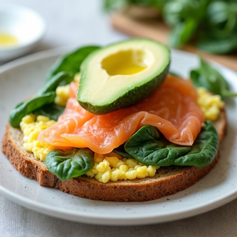 Egg White and Smoked Salmon Scramble with Spinach