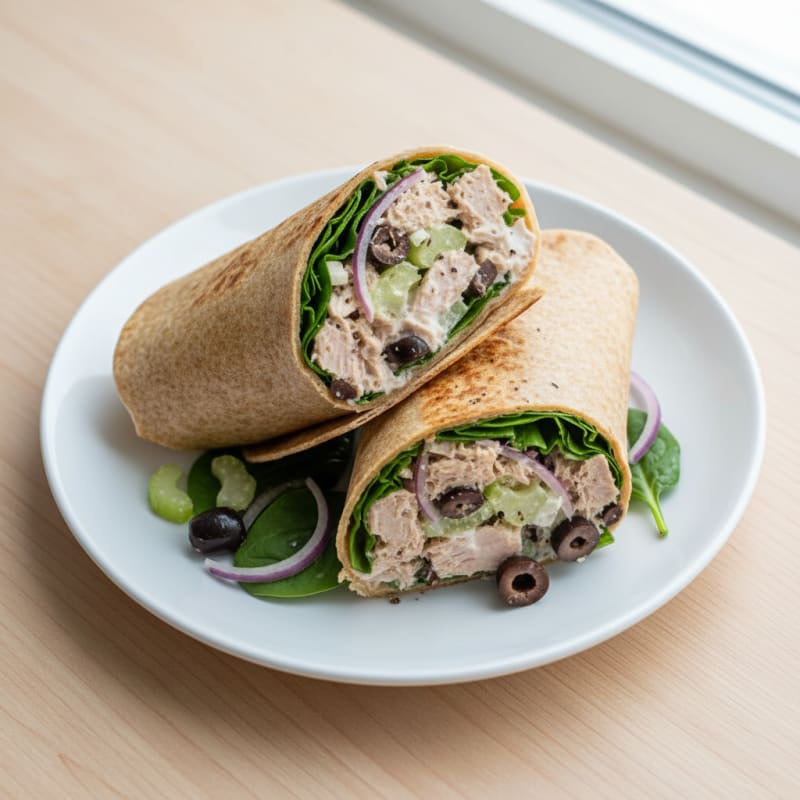 Mediterranean Tuna Salad Wrap