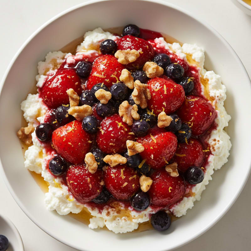 Creamy Cottage Cheese with Roasted Berries