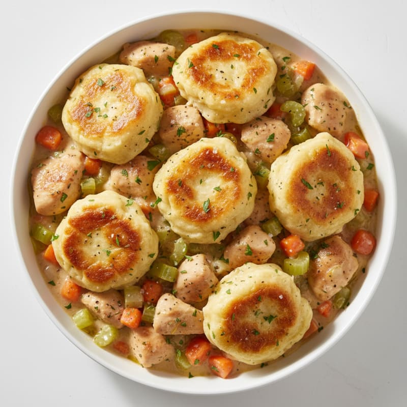 Creamy Herb Chicken and Fluffy Dumplings