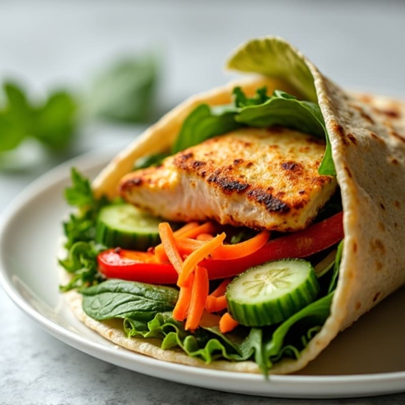 Fresh Herb Hummus and Crispy Veggie Wrap
