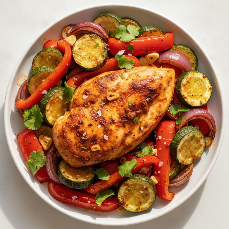 Spicy Harissa Chicken with Roasted Vegetables