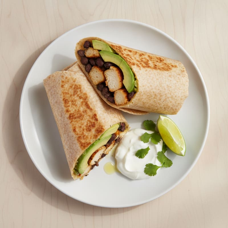 Chicken and Black Bean Burrito