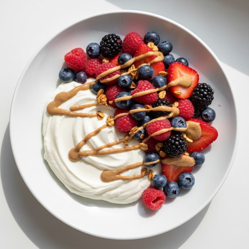 Silky Greek Yogurt Protein Mousse with Mixed Berries
