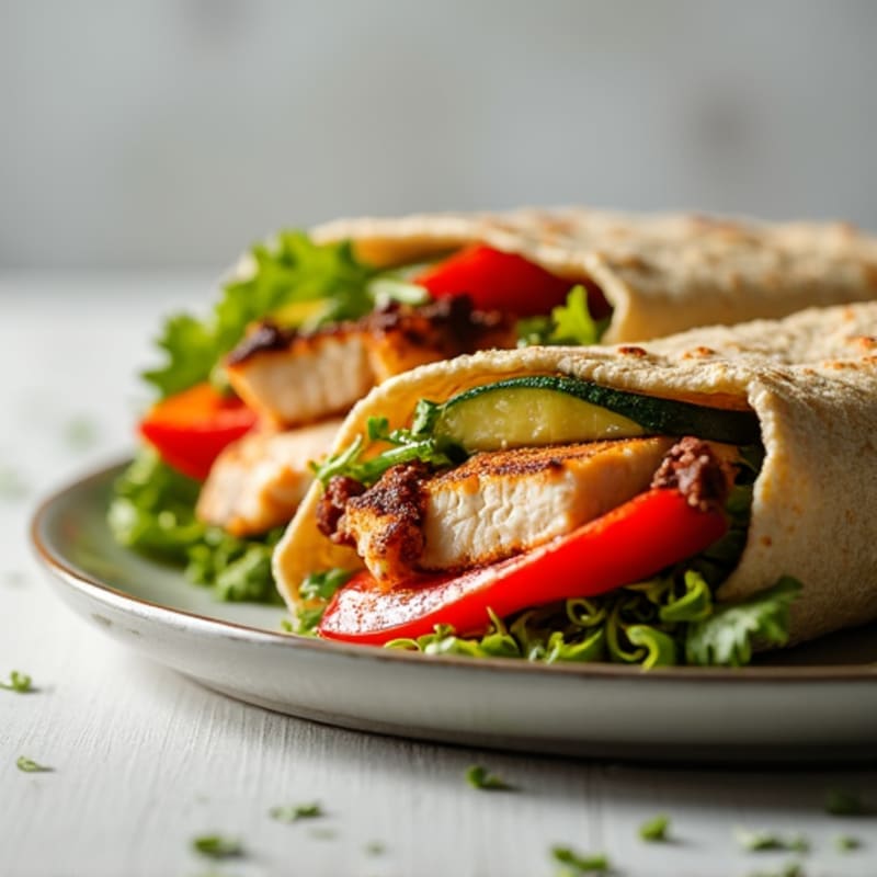 Grilled Chicken and Roasted Vegetable Wrap