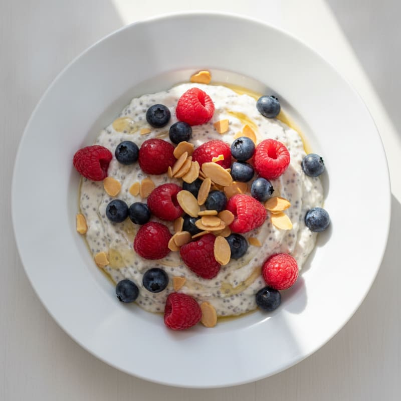 Silky Greek Yogurt Protein Pudding with Fresh Berries