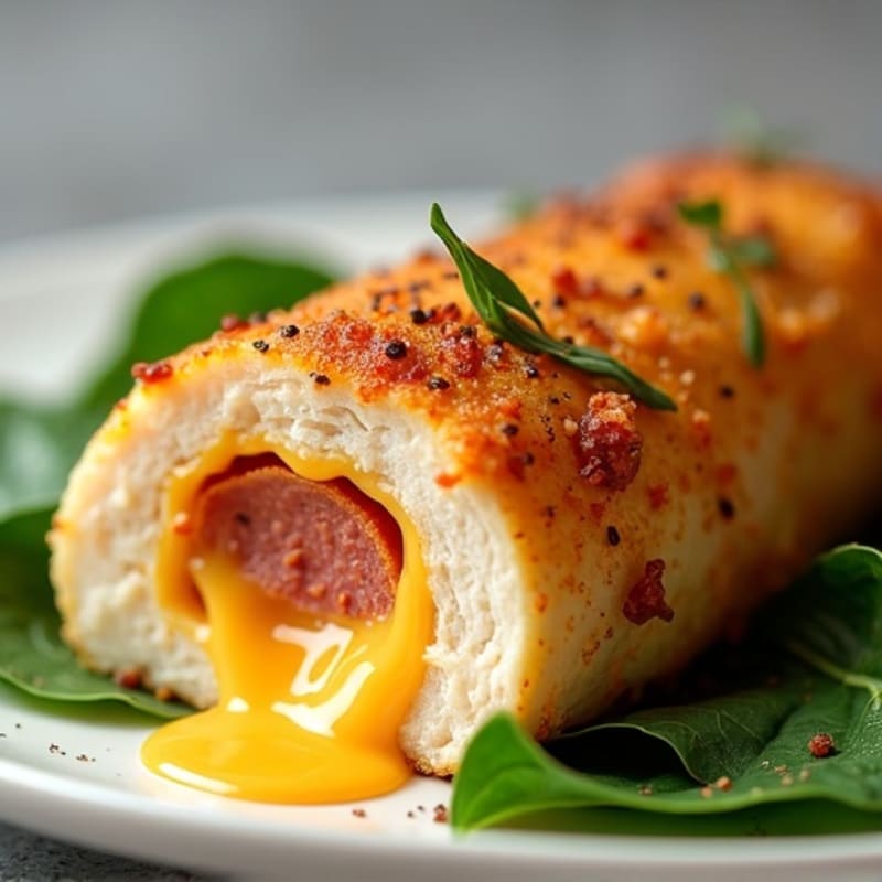 Cheesy Stuffed Chicken Breast with Crispy Turkey Pepperoni