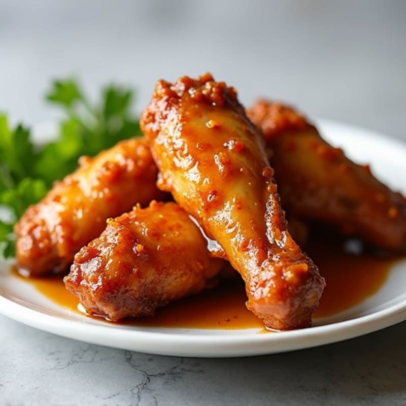 Crispy Baked Chicken Wings with Sweet & Sticky Honey-Garlic Glaze