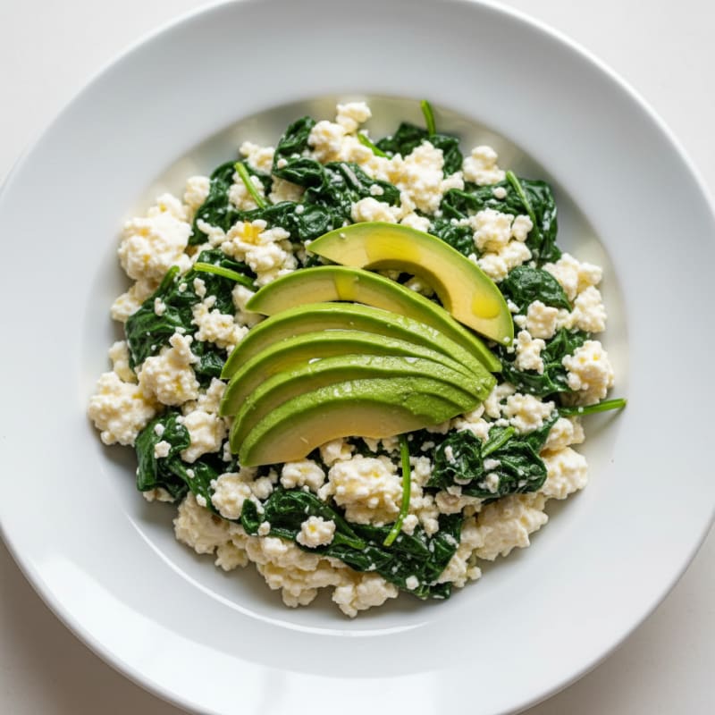 Egg White and Cottage Cheese Scramble with Spinach