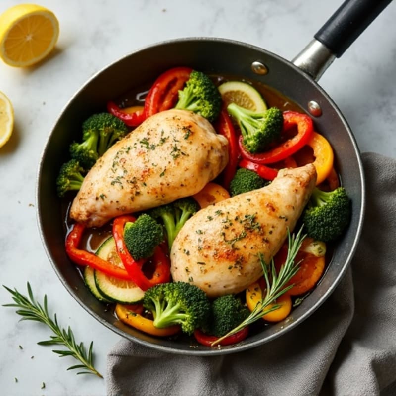 One-Pot Lemon Herb Roasted Chicken and Crispy Vegetables