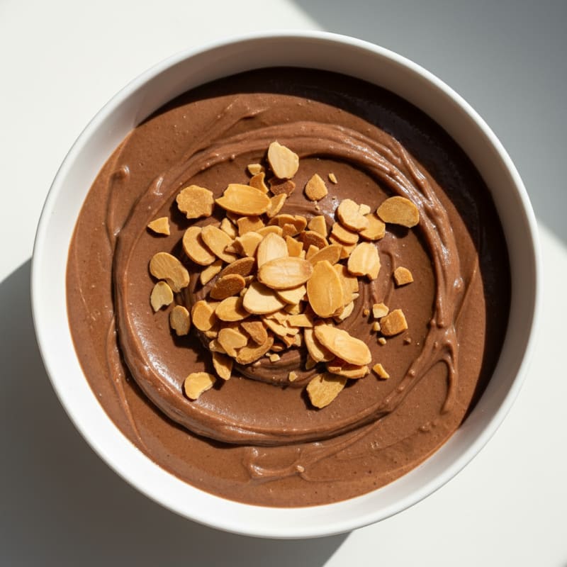 Silky Chocolate Protein Pudding with Almonds