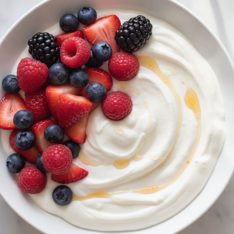 Silky Protein Yogurt Bowl with Mixed Berries