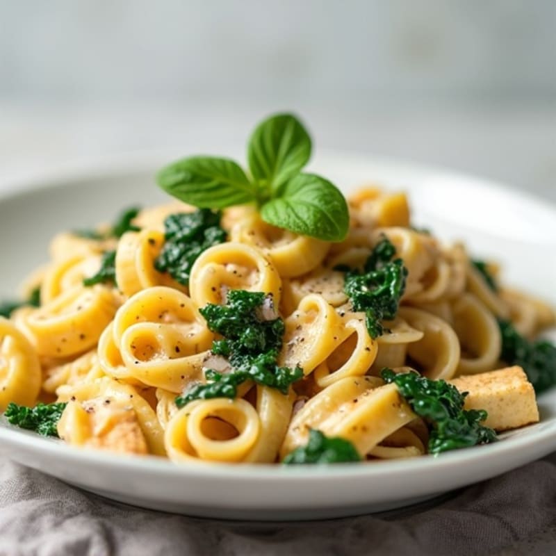 Healthy Creamy Cashew Alfredo Pasta