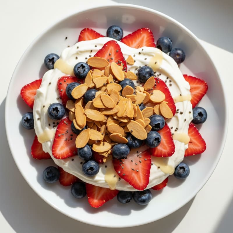 Greek Yogurt Protein Parfait with Berries and Almonds