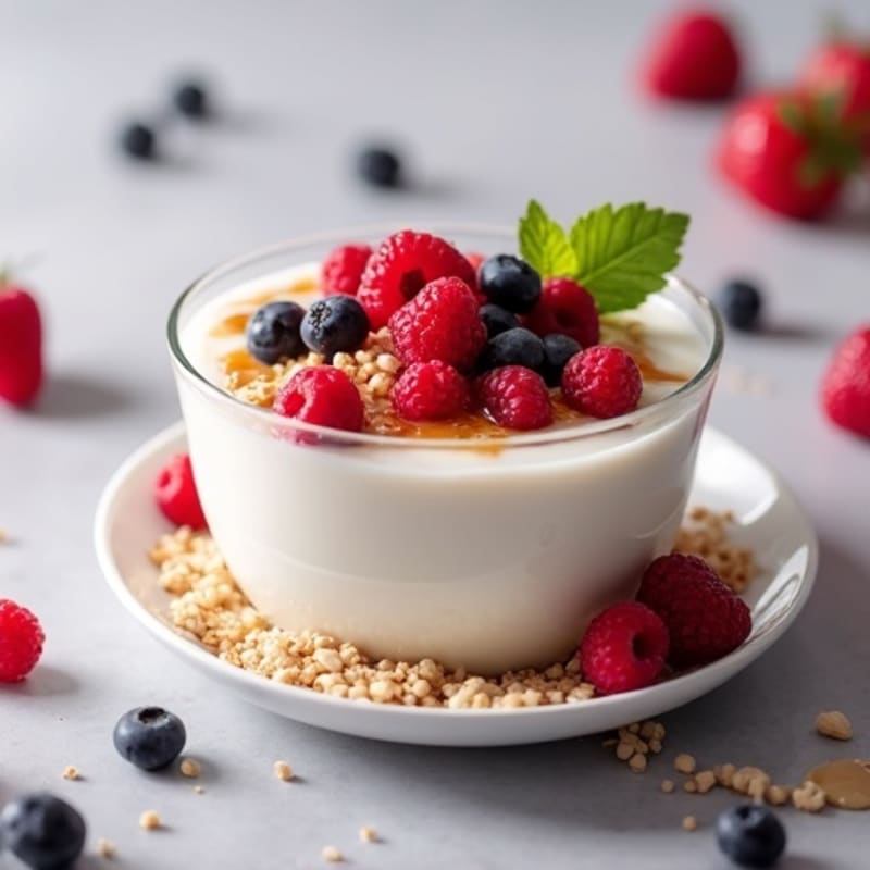 Silky Greek Yogurt Protein Pudding with Berries