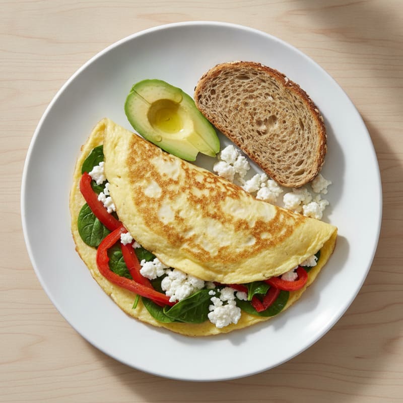 Egg White Vegetable Omelette with Cottage Cheese