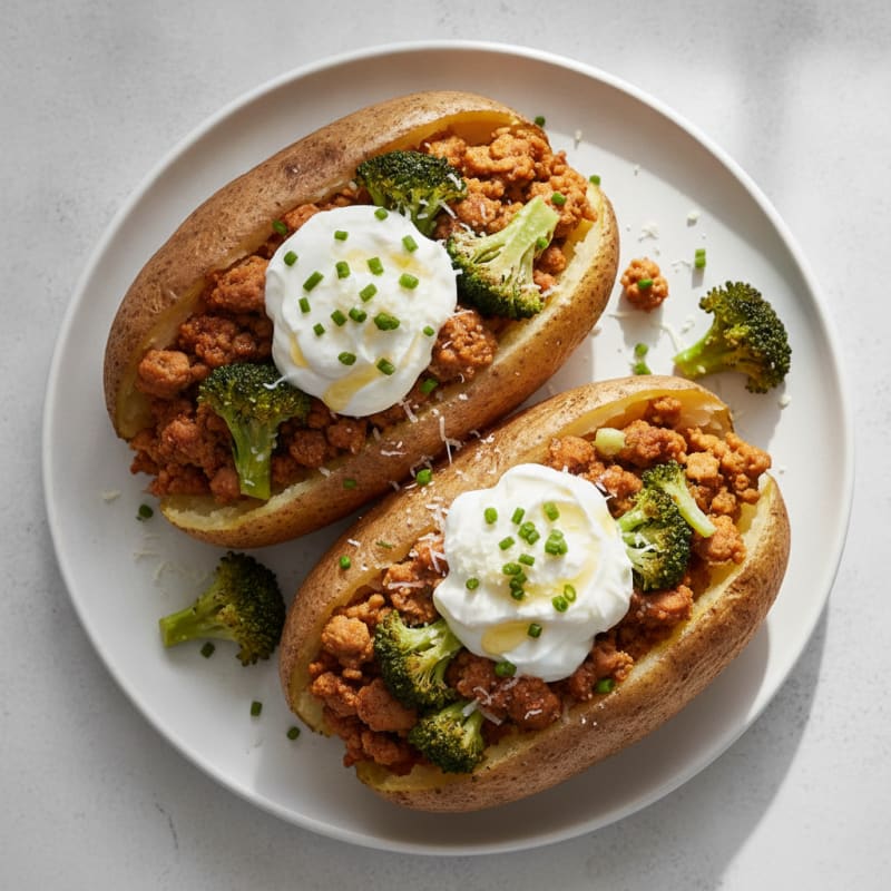Hearty Loaded Baked Potatoes with Savory Toppings