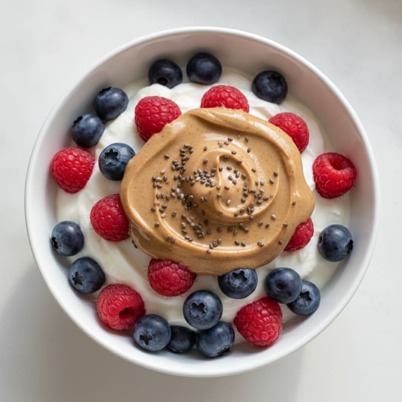 Creamy Greek Yogurt Parfait with Mixed Berries and Almond Butter