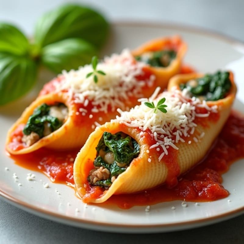 Healthy Creamy Spinach and Ricotta Stuffed Shells