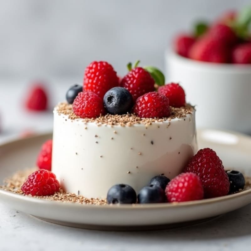 Greek Yogurt Protein Mousse with Mixed Berries