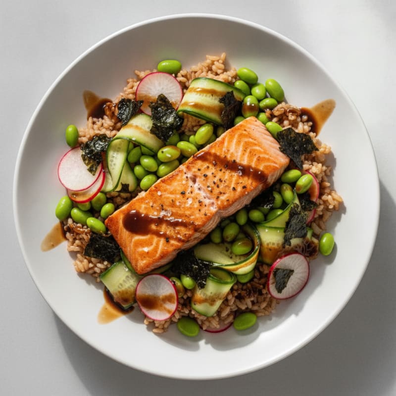 Deconstructed Sushi Rice Bowl with Salmon