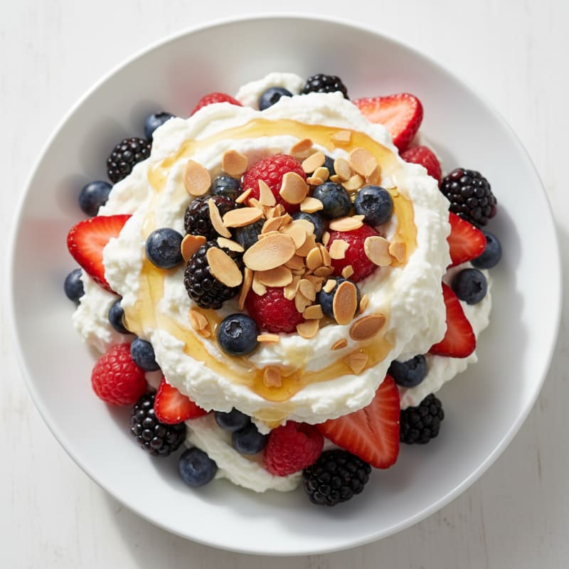 Greek Yogurt Protein Parfait with Mixed Berries