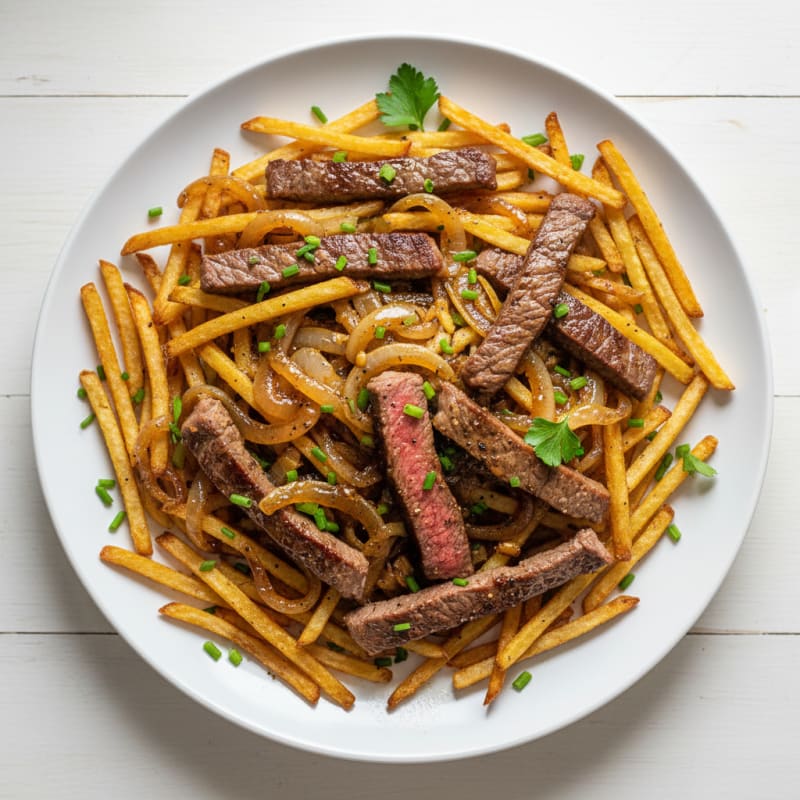 Crispy Steak and Caramelized Onion Fries