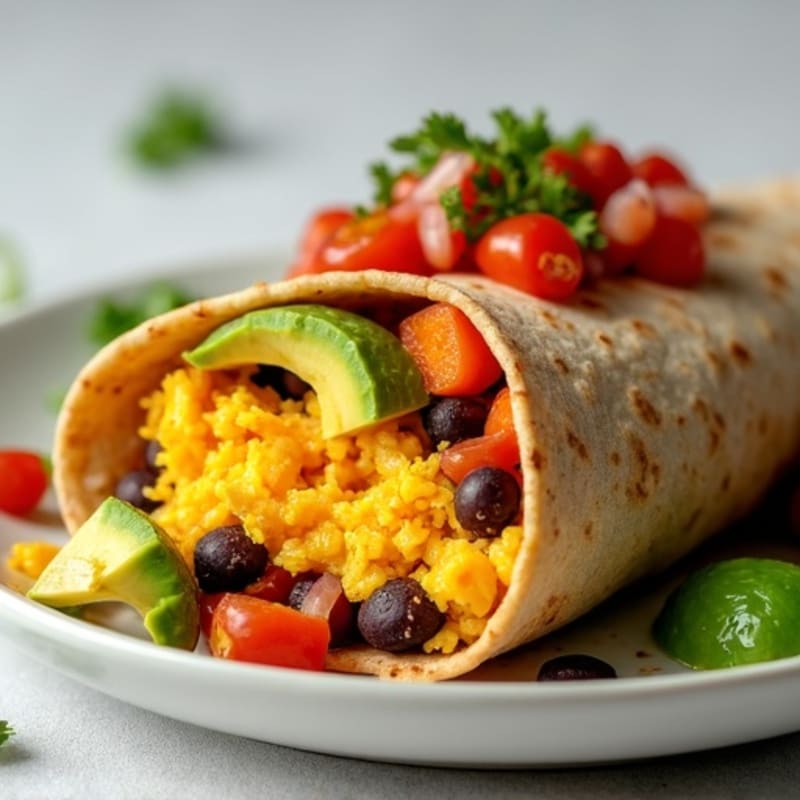 Protein-Packed Sweet Potato Black Bean Breakfast Burrito