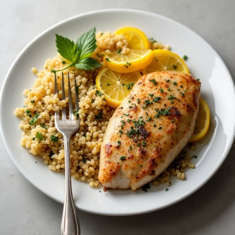 Garlic-Herb Chicken with Roasted Spaghetti Squash and Quinoa