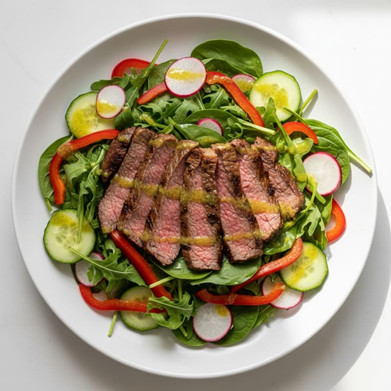 Seared Steak Salad with Crunchy Vegetables