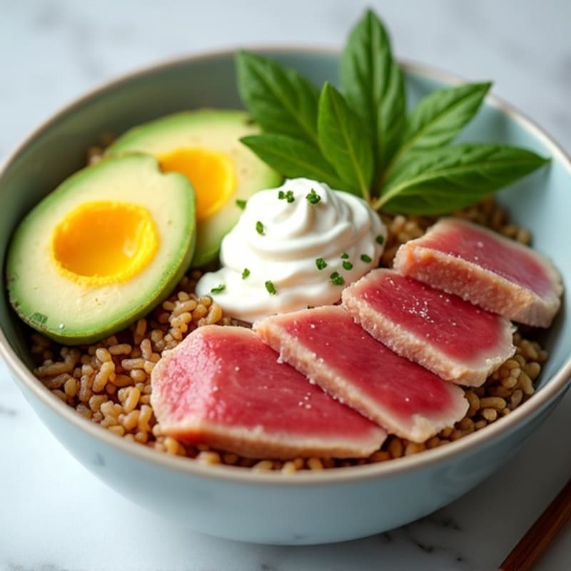 Tuna Rice Bowl with Creamy Aioli Drizzle