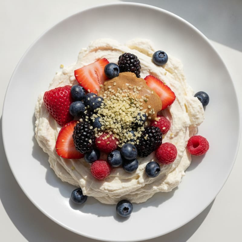 Silky Greek Yogurt Protein Mousse with Mixed Berries