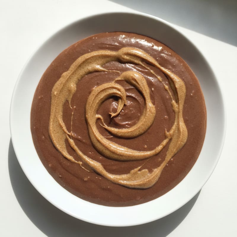 Silky Chocolate Protein Pudding with Almond Butter