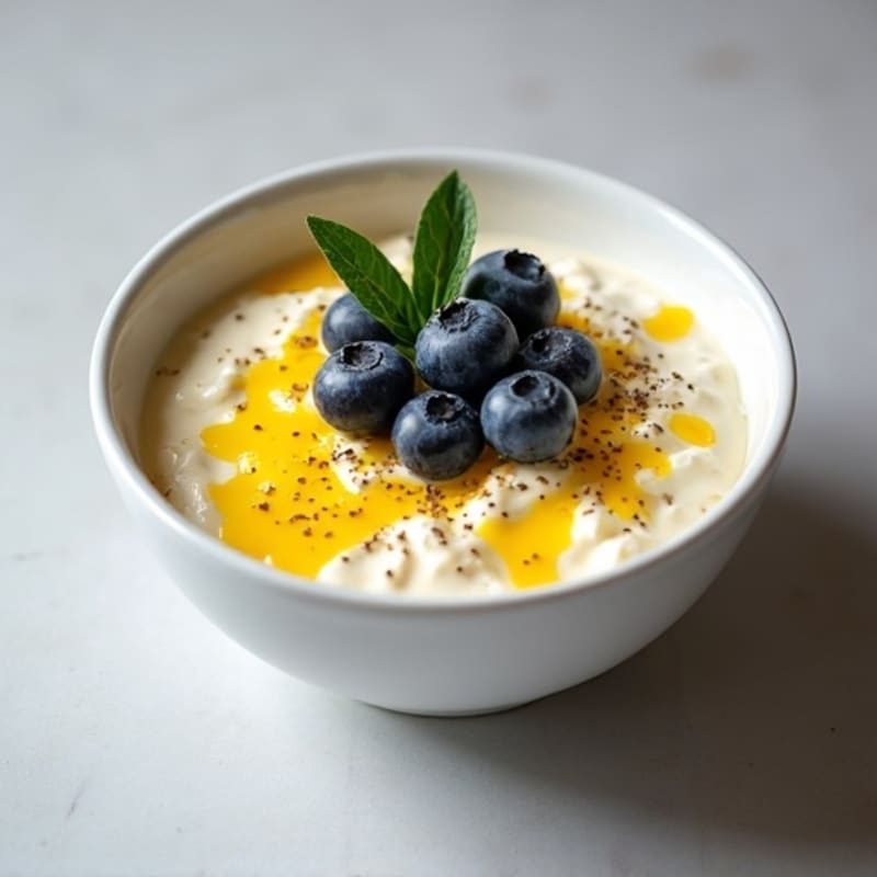 Creamy Lemon Vanilla Protein Cheesecake Bowl