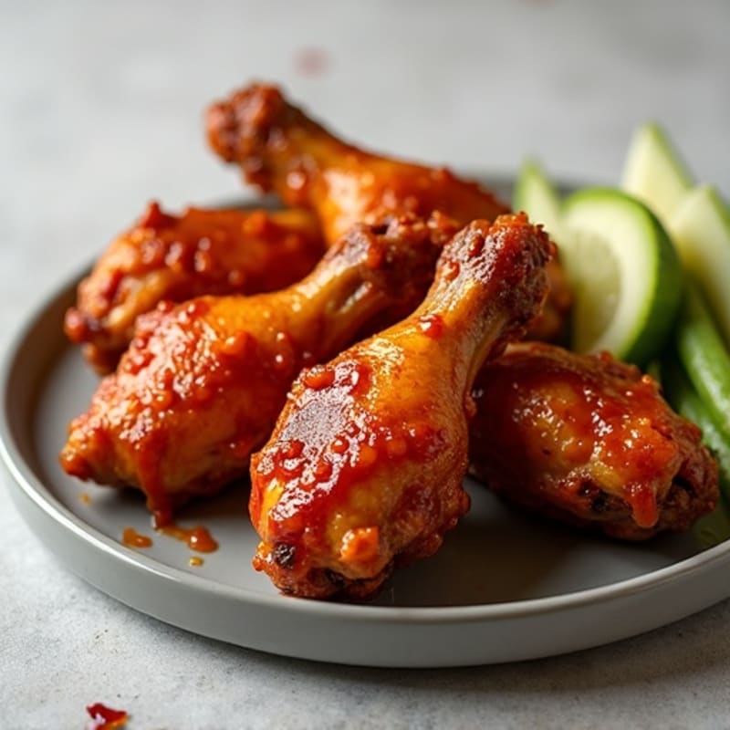 Crispy Baked BBQ Sriracha Wings