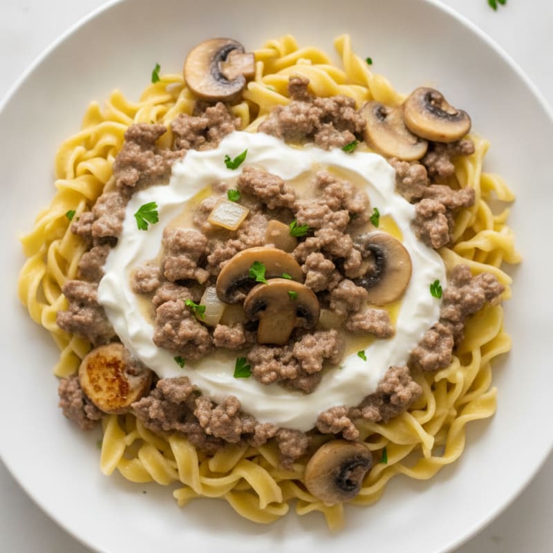 Classic Beef Stroganoff with Egg Noodles