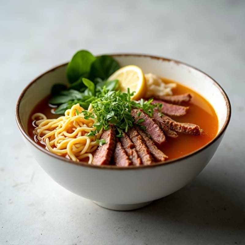 Ginger-Lemongrass Beef Bone Broth Noodle Bowl