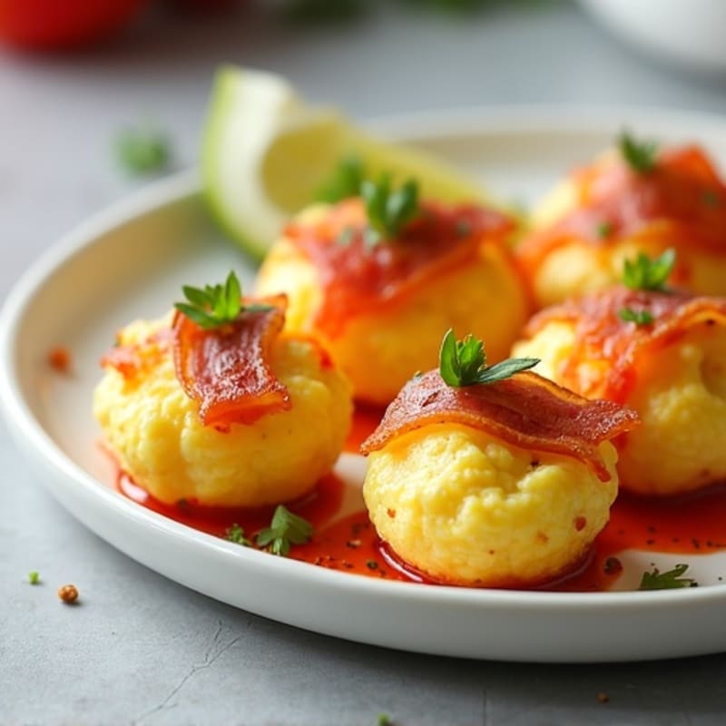 Fluffy Egg Bites with Turkey Bacon and Bell Peppers