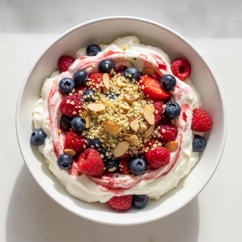 Greek Yogurt Protein Parfait with Mixed Berries