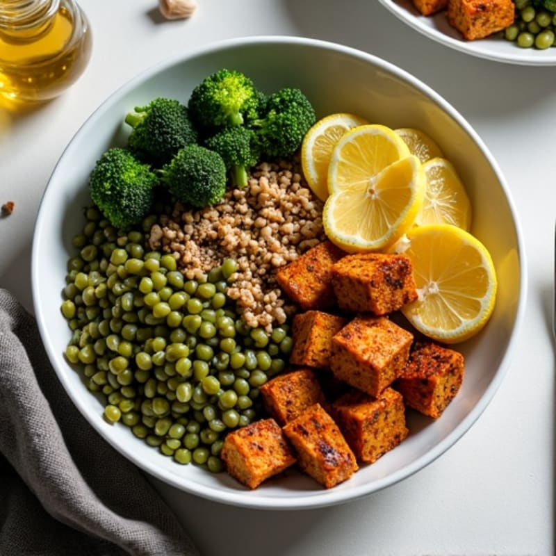 Smoky Lentil and Tempeh Power Bowl with Roasted Broccoli