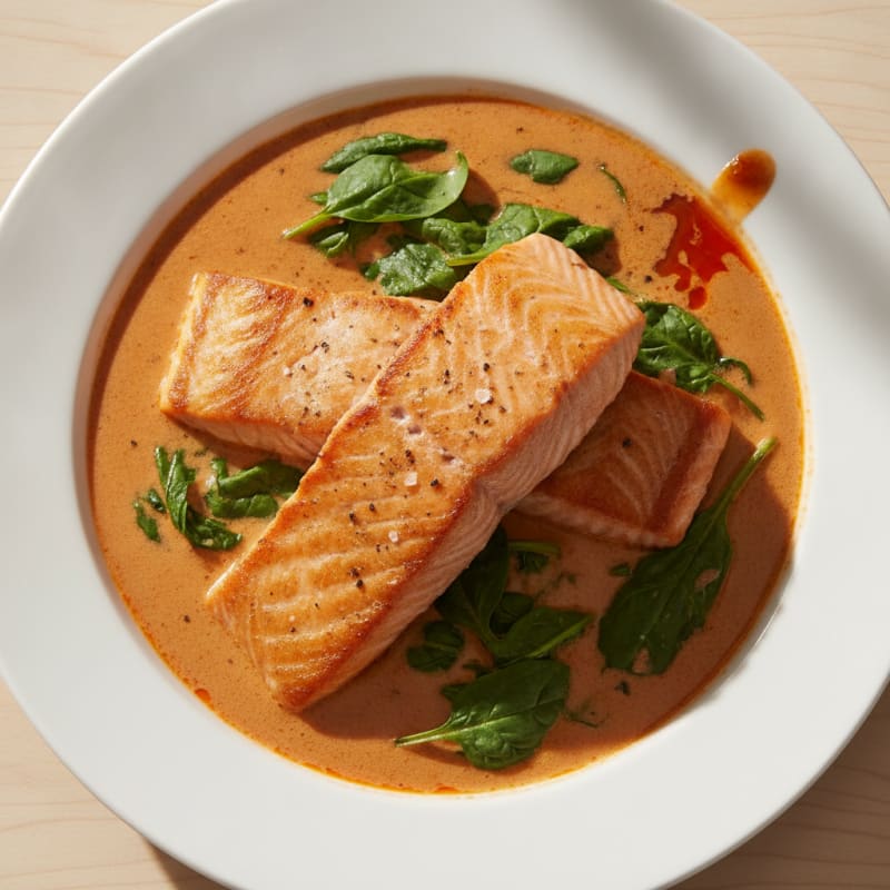 Pan-Seared Salmon with Red Curry Sauce